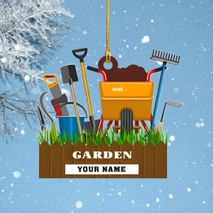 Personalized Garden Tool Ornament For Gardener, Custom Name Ornament, Christmas Gift For Garden Tool, Gardening Ornament