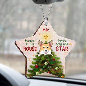 Christmas Dog Cat Personalized Wood Star Shaped Custom Ornament, Christmas Gift For Pet Owners, Pet Lovers