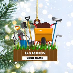 Personalized Garden Tool Ornament For Gardener, Custom Name Ornament, Christmas Gift For Garden Tool, Gardening Ornament