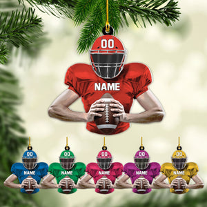 Personalized Football Christmas Ornament 2023, Football Tree Hanging Decor, Gift for Football Player