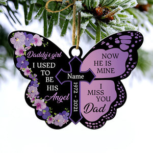 Memorial Custom Ornament I Used To Be His Angel Now He's Mine Personalized Gift
