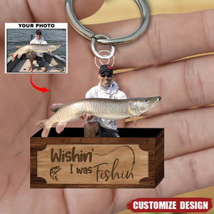 Personalized Photo Mica Fishing Keychain - Gift For Fishing Lovers, Fishers, Family