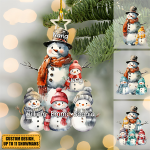 Personalized Snowman Grandma Custom Name Acrylic Ornament