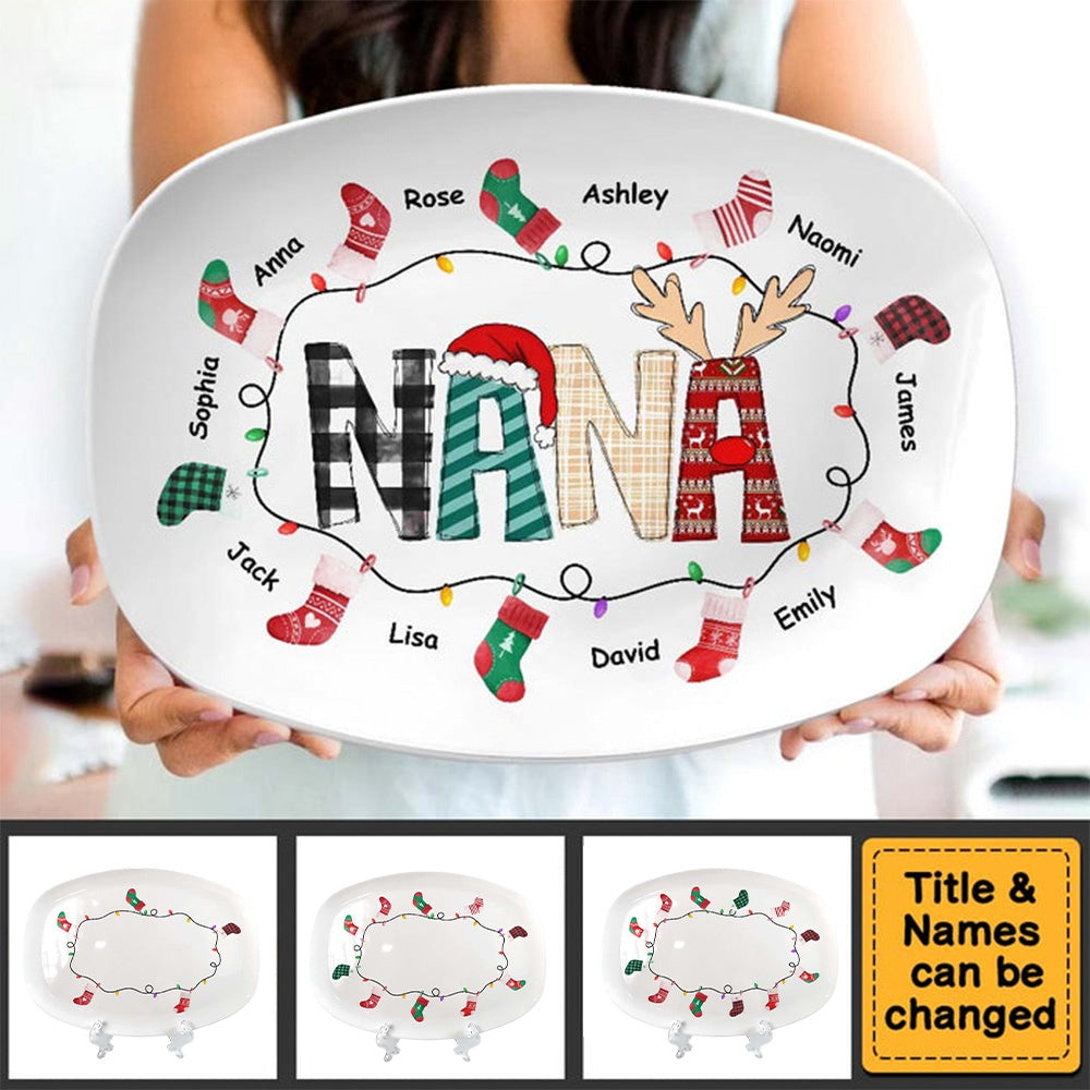 Nana Christmas Stocking Plate