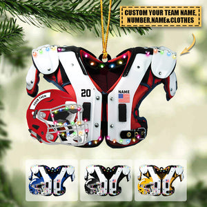 Personalized Christmas Ornament- American Football Shoulder Pads And Helmet