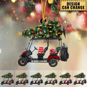 Golf Cart Family, Personalized Acrylic Car / Christmas Ornament