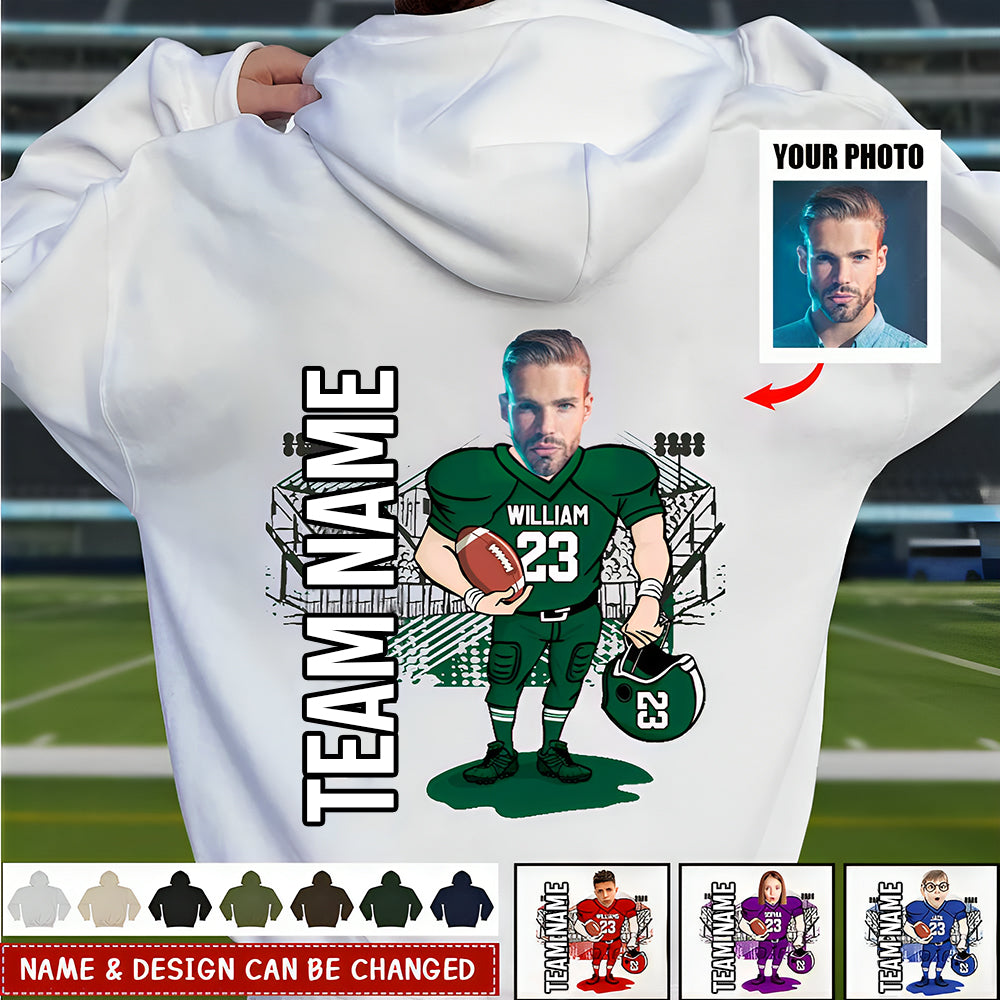 Personalized American Football Caricature Shirt Custom With Photo