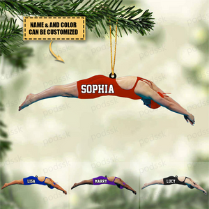 New Release Personalized Female/Male Swimmer Acrylic Ornament, Gift For Swimming Lovers/Swimmer