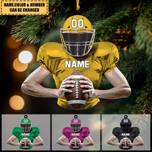 Personalized Football Christmas Ornament 2023, Football Tree Hanging Decor, Gift for Football Player