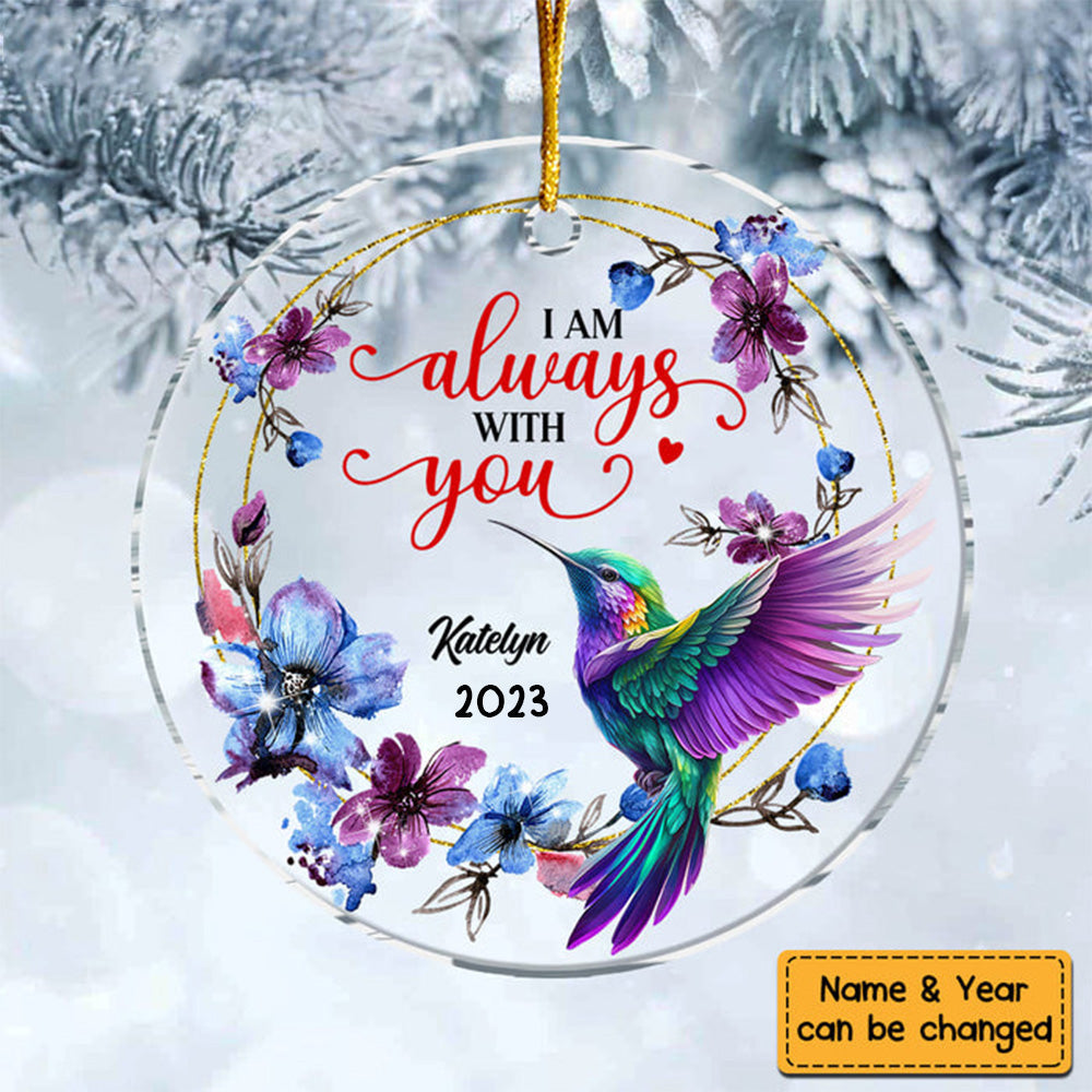 Gift Memorial Hummingbird Always With You Circle Ornament