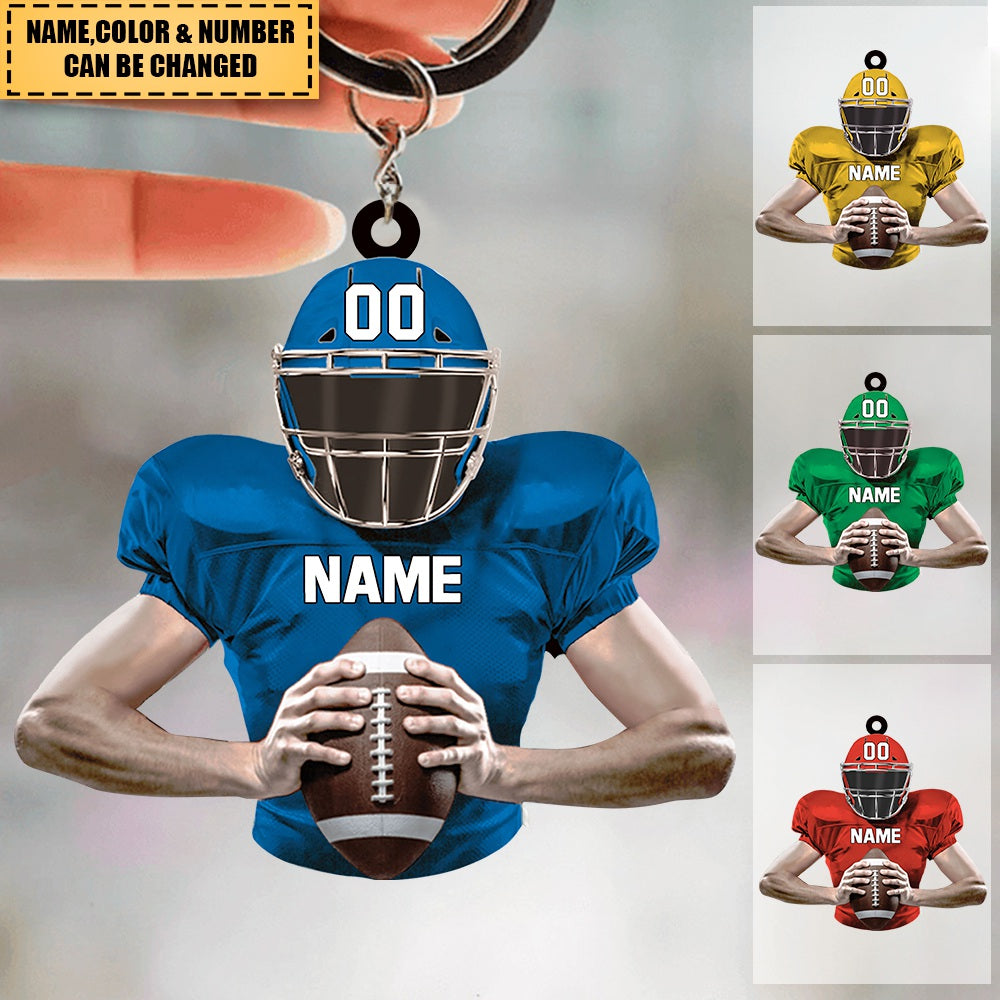 Personalized Football Keychain,Christmas Gift For Football Lover, Gift for Football Player