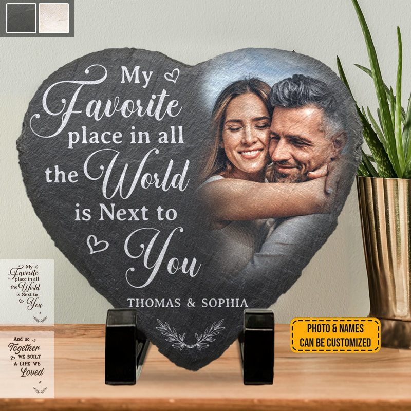 Personalized Heart Shaped Stone With Stand - Gift For Couple