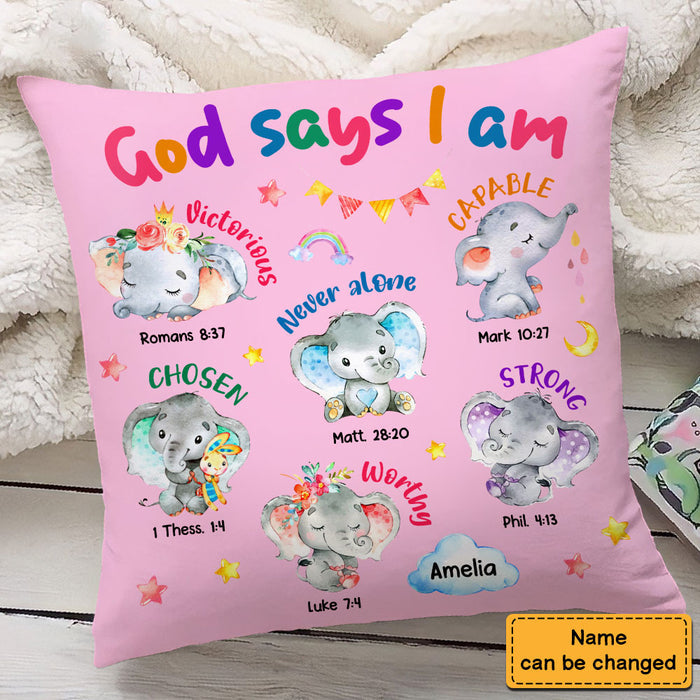 Gift For Granddaughter Elephant Gods Says I Am Pillow