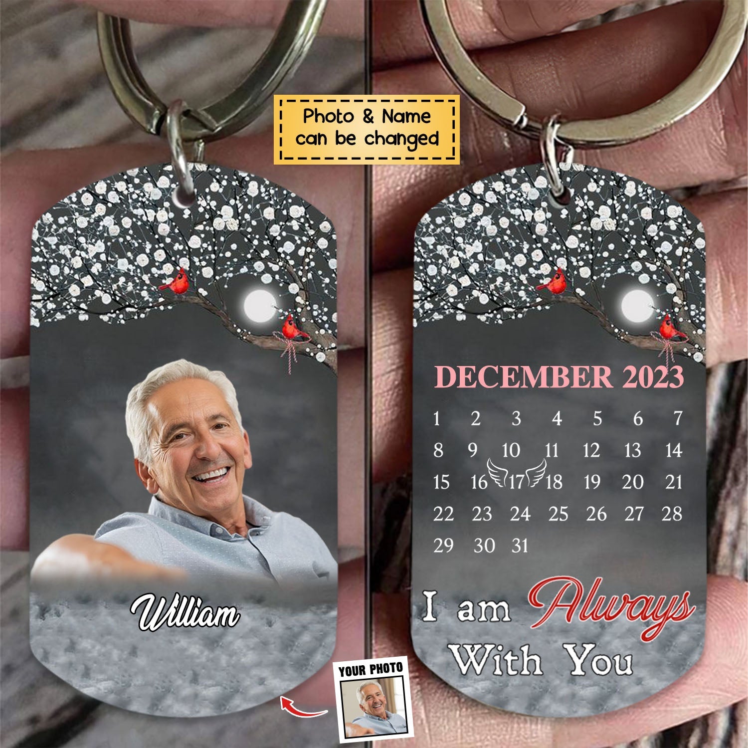 I Am Always With You - Personalized Memorial Stainless Steel Keychain