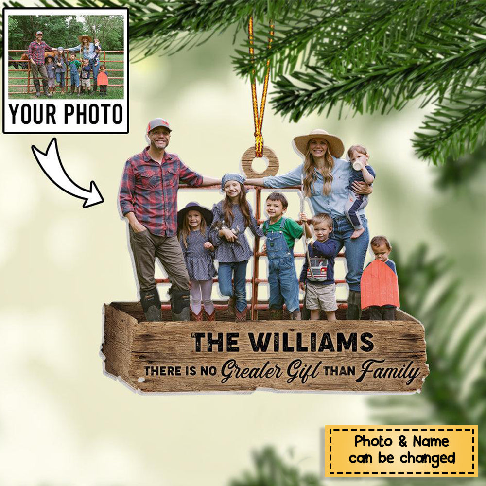 Family Photo - Farmhouse Decoration - Personalized Christmas Ornament - Upload Photo
