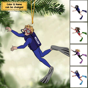 Persoanlized Scuba Diving Male/Female Ornament