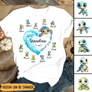 Grandma Gift Turtle Blessed To Be Called Nana Shirt