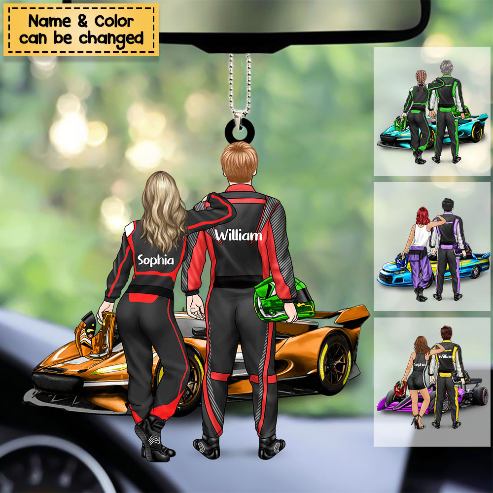 Personalized Racing Couple Ornament - Gift For Racing Lovers, Couples