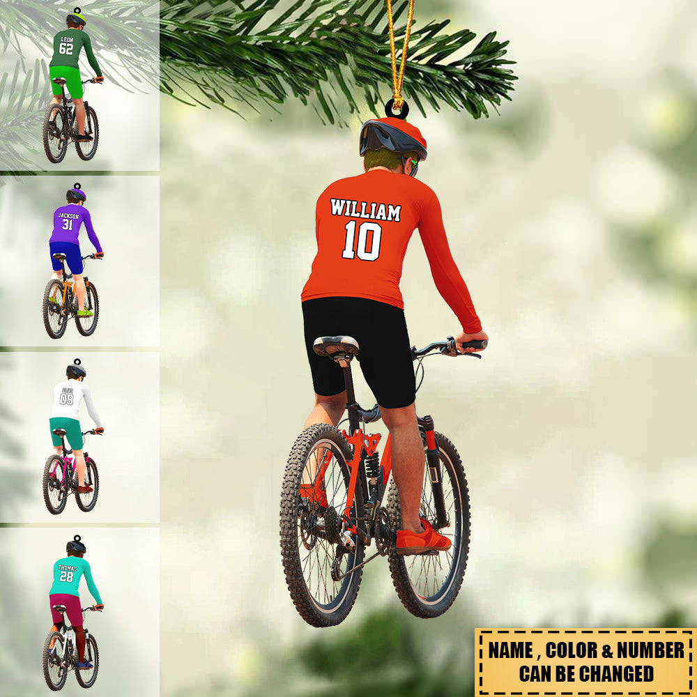 Personalized Mountain Biking/Rider/Cyclist Acrylic Car / Christmas Ornament
