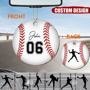 Baseball Ball - Personalized Wooden Car/Christmas Ornament
