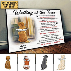 For The Furry Friend In Heaven, Waiting At The Door, Gift For Dog Lover, Personalized Poster, Dog Back View Print
