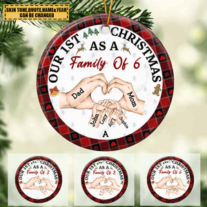 First Christmas As A Family Of Three -Personalized Ceramic Ornament