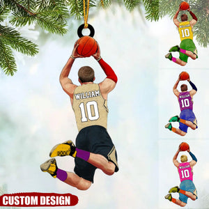 Personalized Name, Number & Appearance - Acrylic Christmas / Car Oranment - Gift for Basketball Lovers