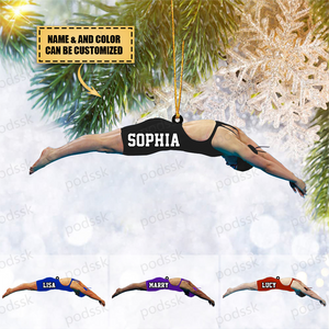 New Release Personalized Female/Male Swimmer Acrylic Ornament, Gift For Swimming Lovers/Swimmer