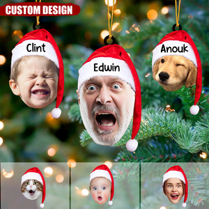 Personalized Photo Ornament, Funny Christmas Ornament, Custom Face Picture Ornament, Acrylic Pet Ornament, Christmas Decor, Holiday Gifts