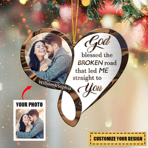 Personalized Infinity Heart God Blessed Couple Personalized Acrylic Christmas Ornament