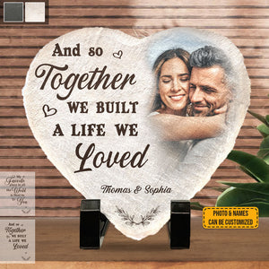 Personalized Heart Shaped Stone With Stand - Gift For Couple