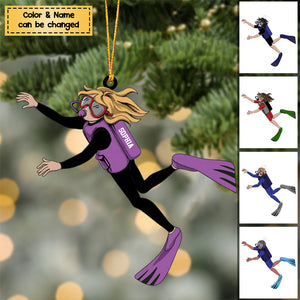 Persoanlized Scuba Diving Male/Female Ornament
