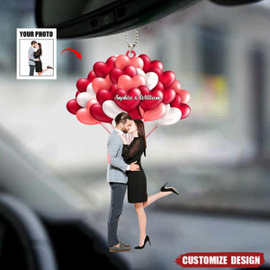 Love balloon couple car ornament - Gift for couple
