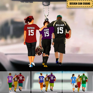 Personalized Football Acrylic Car / Christmas Ornament - Gift For Football Players - Gift For Son With Custom Name, Number, Appearance