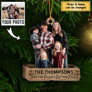 Family Photo - Farmhouse Decoration - Personalized Christmas Ornament - Upload Photo