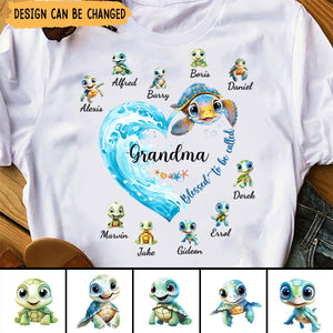 Grandma Gift Turtle Blessed To Be Called Nana Shirt