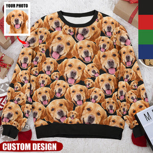 Custom Photo Pawsitive Christmas - Dog & Cat Personalized Custom Ugly Sweatshirt - Unisex - Christmas Gift For Pet Owners, Pet Lovers, Family Members