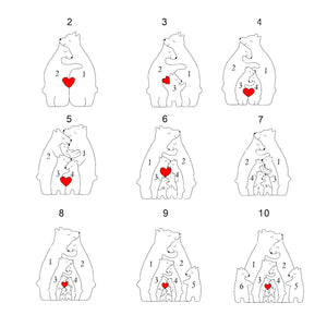 Personalized Bear Family Wooden Art Puzzle, Gift For Family