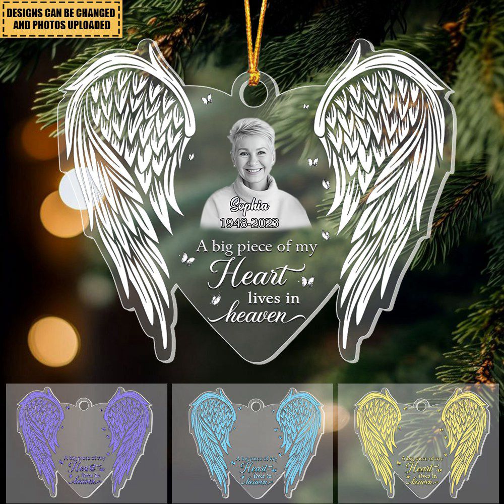 Personalized Memorial Car Ornament - A Big Peace Of My Heart lives in Heaven