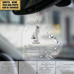 Custom Personalized Memorial Pet Photo Heart Car Hanging Ornament - Christmas Gift Idea For Pet Owners - If Love Could Have Saved You You Would Have Lived Forever