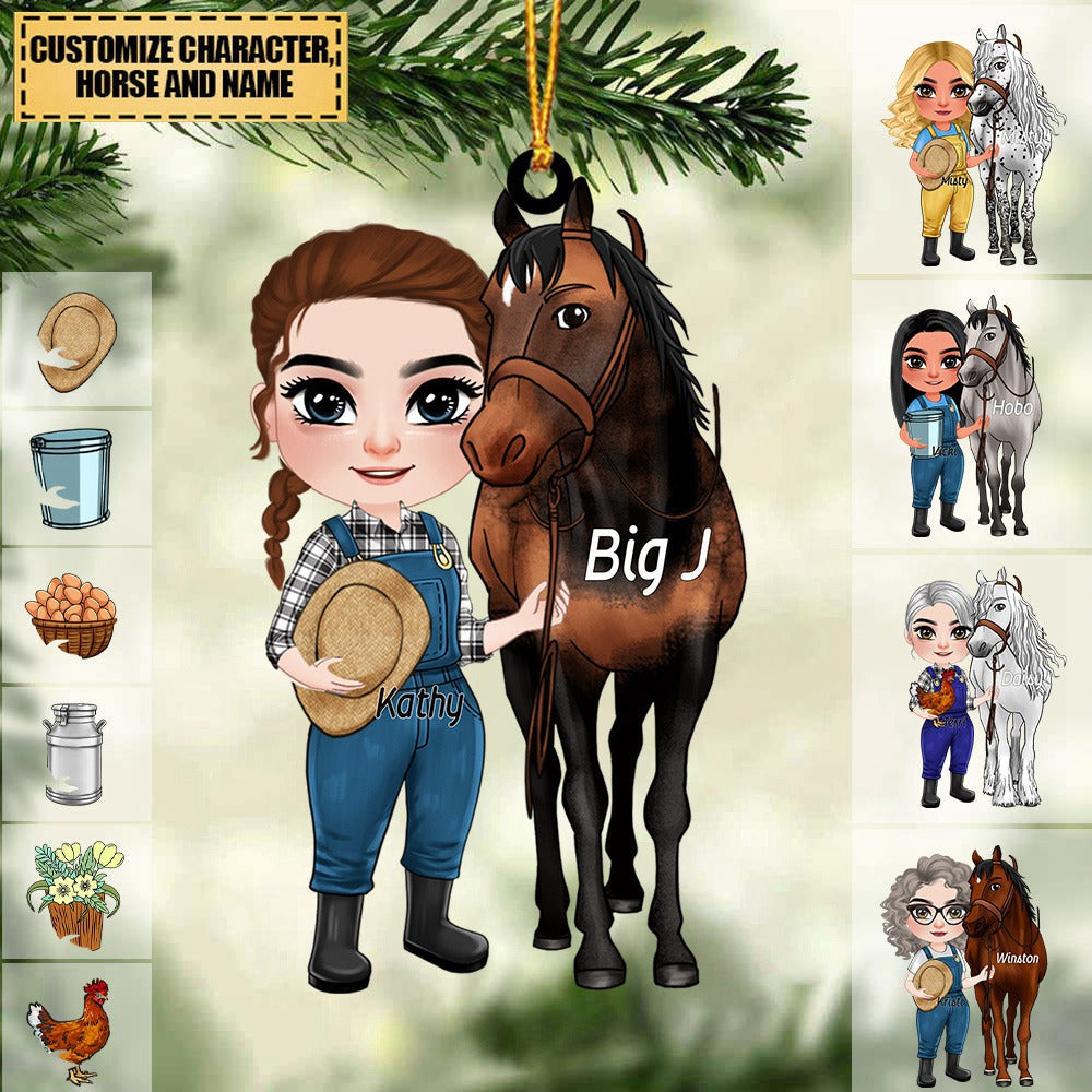 Personalized Horse Girl Acrylic Ornament
