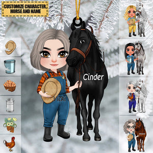 Personalized Horse Girl Acrylic Ornament