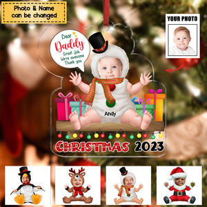 Dear Mommy you're doing a great job - Personalized Custom Acrylic Christmas Ornament Upload Photo