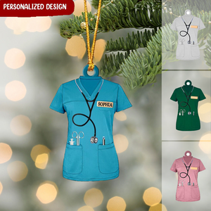 Personalized Nurse Scrubs-Personalized Christmas Ornament- Gift For Nurse