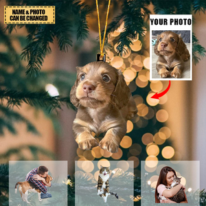 Personalized Christmas Hanging Ornament - Gift For Pet Lovers - Custom Your Photo