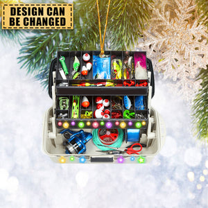 Fishing Christmas Tackle Box Personalized Christmas Ornament, Fishing Ornament