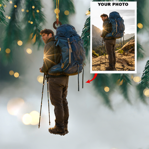 Personalized Hiking Upload Photo Christmas Ornament