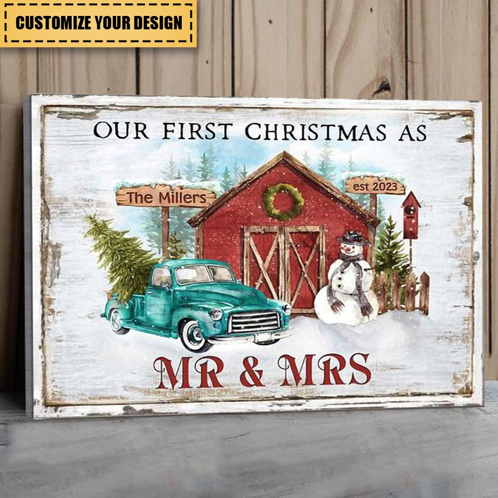 Christmas Gift For Newlyweds Personalized New Couple Gift Poster