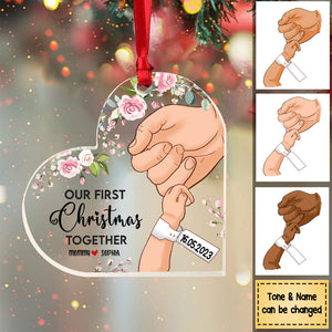 Our First Christmas Together - Personalized Acrylic Christmas Ornament - Gifts For Baby/Newborn