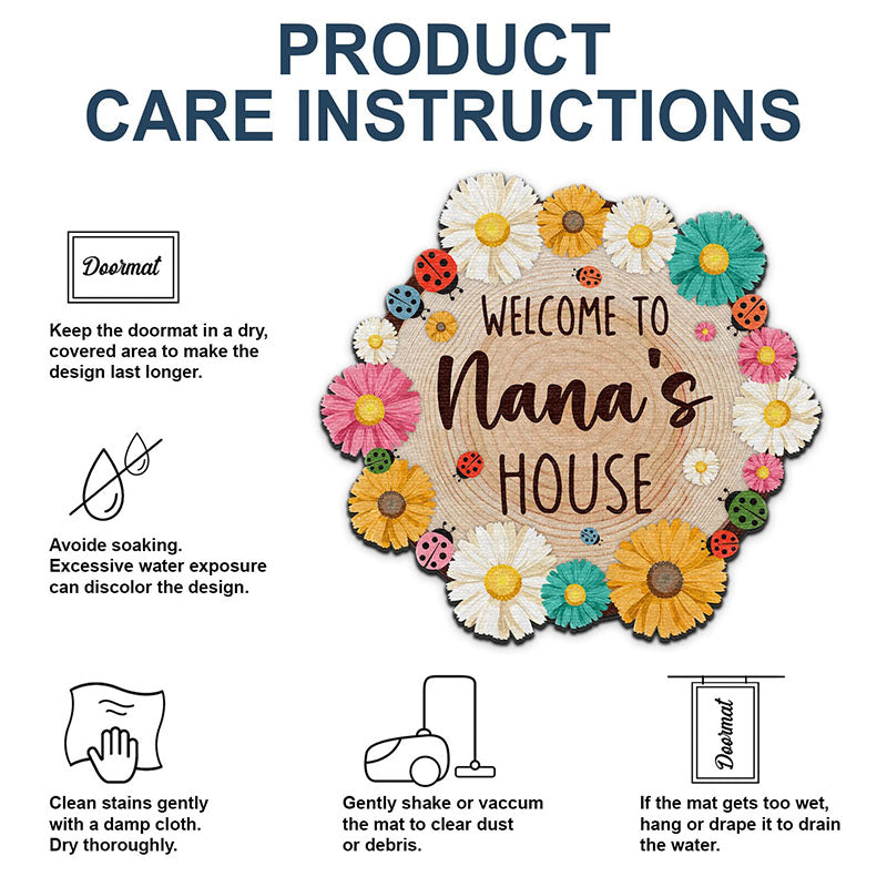 Welcome To Nana's House - Gift For Grandma - Personalized Custom Shaped Doormat